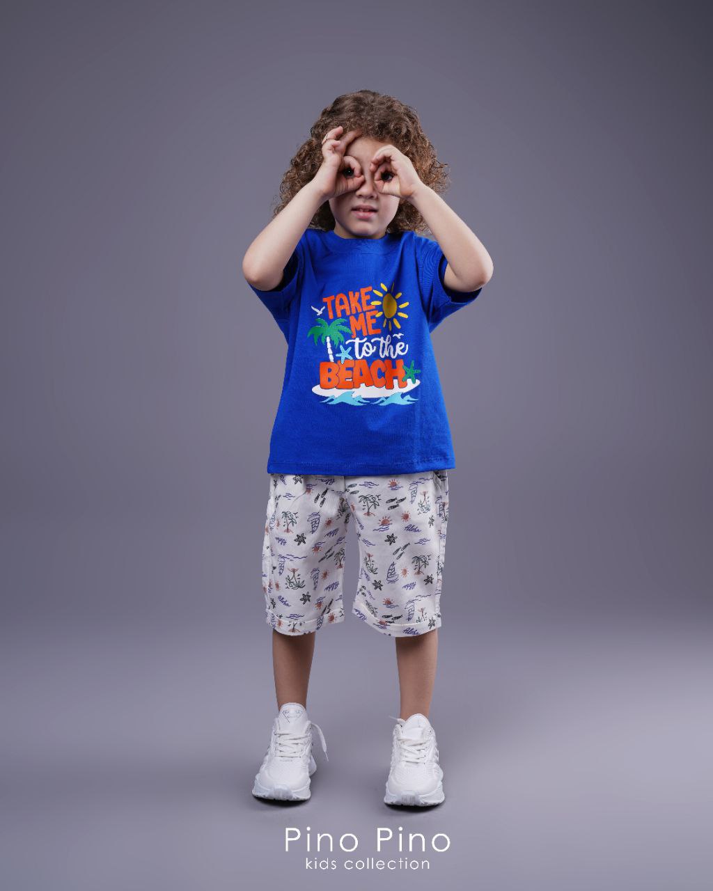 تیشرت و شلوارک آبی نفتی پسرانه