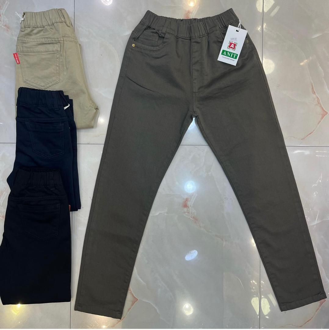 شلوار کتان سبز یشمی